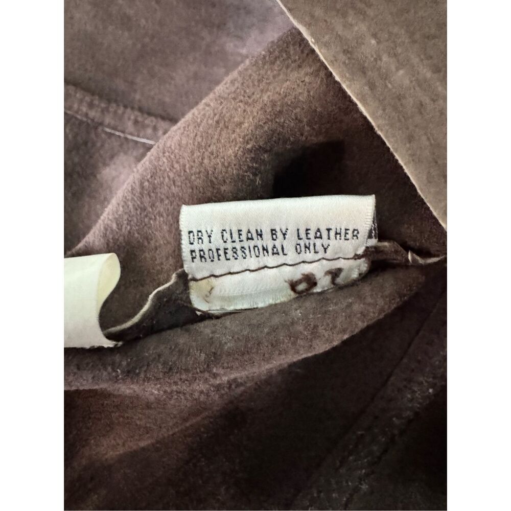 Vtg Wet Seal 100% Leather Suede Chocolate Brown Mini Skirt Y2K‎ Sz 3/25 Small - Picture 8 of 10